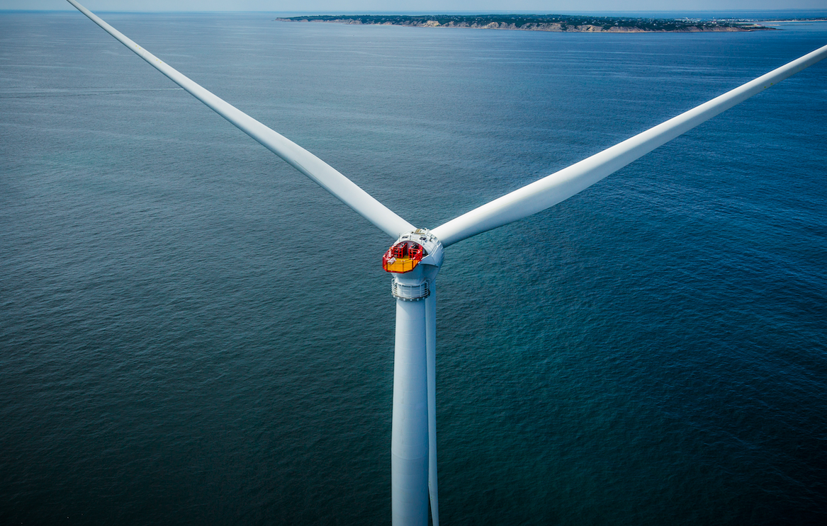 Wind Turbine off the coast of Rhode Island.